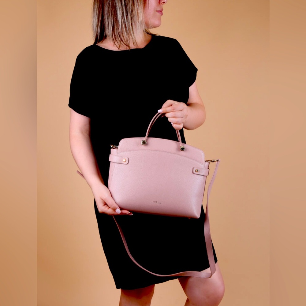 FURLA Agata Medium Saffiano Leather Satchel/Light Pink/Excellent condition